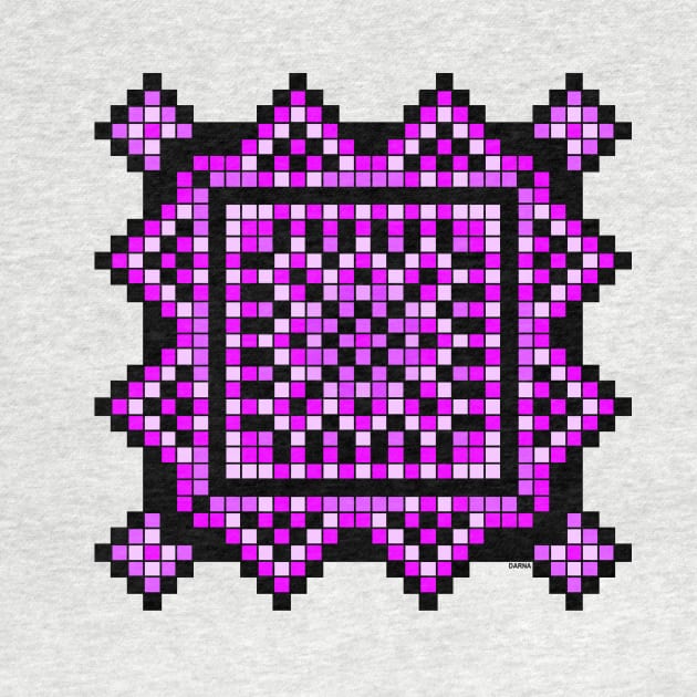 purple pixelated mandala by DARNA